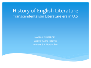 History of English Literature Transcendentalism Literature era in U.S  Tugas Kelompok