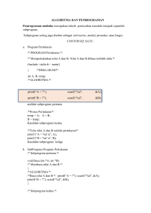 ALGORITMA DAN PEMROGRAMAN