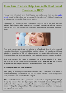 How Can Dentists Help You With Root Canal Treatment RCT
