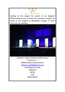 Male Singers for Hire in Los Angeles  Williamreedent.com