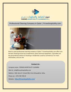 Professional Cleaning Company in Qatar | Firowshospitality.com