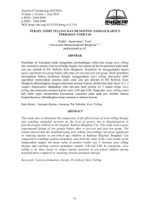 Efektivitas Terapi Storytelling vs Animasi Kartun terhadap Ansietas Anak Pra Sekolah