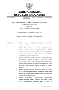 PMK 43 TH 2019 ttg PUSKESMAS