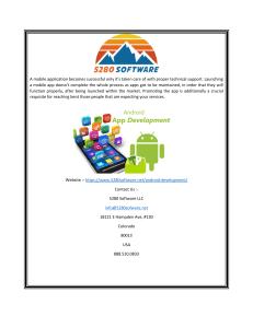 Android App Software in Colorado  5280 Software, LLC
