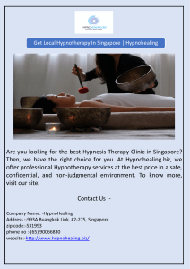 Get Local Hypnotherapy In Singapore | Hypnohealing