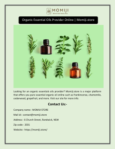 Organic Essential Oils Provider Online | Momiji.store