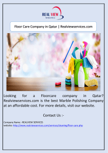 Floor Care Company in Qatar | Realviewservices.com