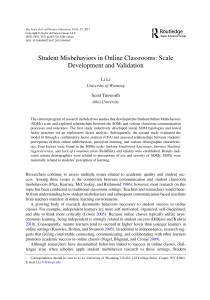 Li, L., & Titsworth, S. (2015). Student misbehaviors in online classrooms