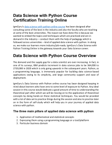 Data Science with Python Course Certification Training Online