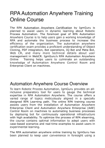 Rpa automation anywhere training pdf