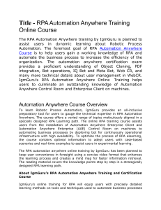 RPA Automation Anywhere Training Online Course