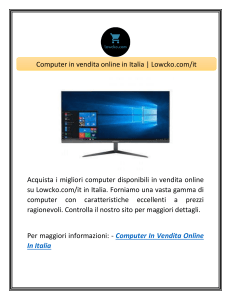 Computer in vendita online in Italia | Lowcko.com/it 