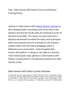 Data Science with Python Course Certification Training Online