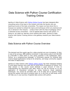 Data Science with Python Course Certification Training Online