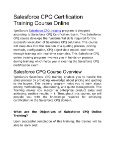 Salesforce CPQ Certification Training Course Online pdf