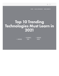 Top 10 Trending Technologies Must Learn in 2021