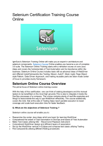 Selenium Certification Training Course Online