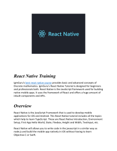 React Native Training