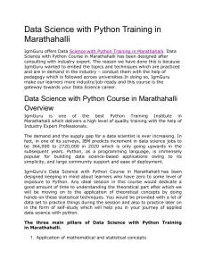 Data Science with Python Training in Marathahalli