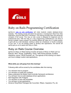 Ruby on Rails Programming Certification