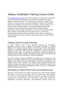 Tableau Certification Training Course Online