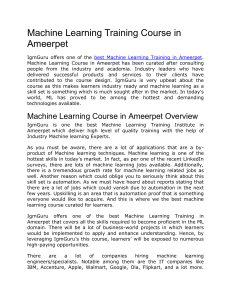 Machine Learning Training Course in Ameerpet