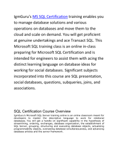 MS sql certification training online