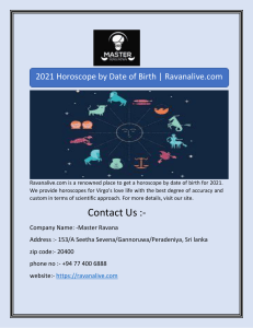 2021 Horoscope by Date of Birth | Ravanalive.com