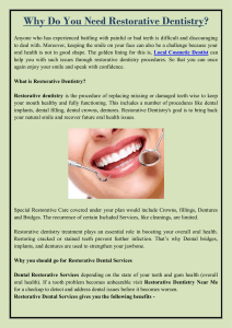 Why Do You Need Restorative Dentistry