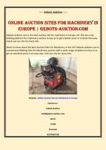 Online Auction Sites for Machinery in Europe  Gebots-auktion.com