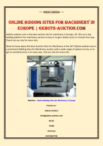 Online Bidding Sites for Machinery in Europe  Gebots-auktion.com