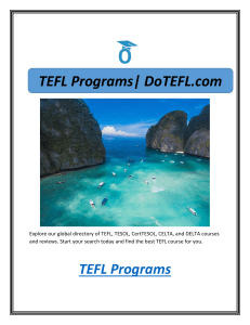 TEFL Programs| DoTEFL.com