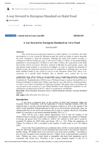 (18) A way forward to European Standard on Halal Food   SAIM KAYADIBI - Academia.edu