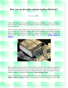 How can you do online options trading effectively