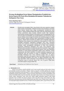 Peranan Kedisiplinan Kerja Dalam Meningkatkan Produktivitas Kerja Pegawai