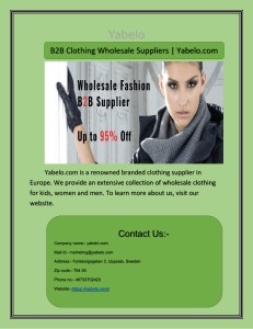B2B Clothing Wholesale Suppliers | Yabelo.com