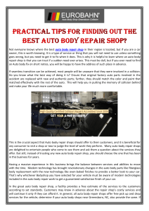 Practical tips for finding out the best auto body repair shop