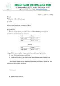 contoh surat permohonan perubahan jam kerja