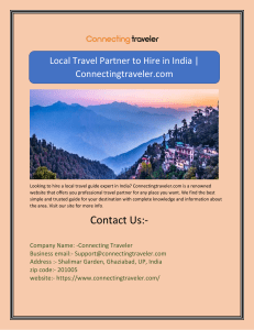 Local Travel Partner to Hire in India | Connectingtraveler.com