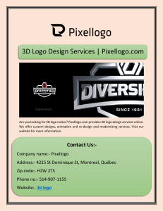 3D Logo Design Services | Pixellogo.com