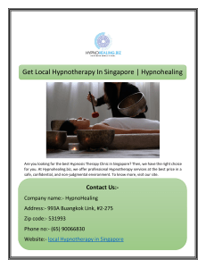 Get Local Hypnotherapy In Singapore | Hypnohealing