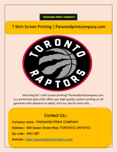 T Shirt Screen Printing | Paranoidprintcompany.com