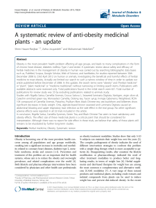 A systematic review of anti-obesity medicinal plan