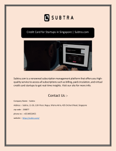 Credit Card for Startups in Singapore | Subtra.com