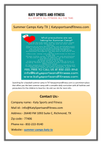 Summer Camps Katy TX | Katysportsandfitness.com