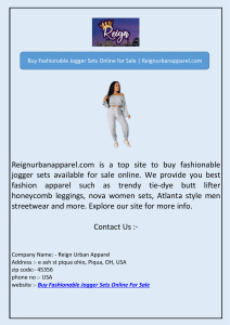 Buy Fashionable Jogger Sets Online for Sale | Reignurbanapparel.com
