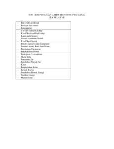 KISI-KISI IPA KELAS 7 PAS 1