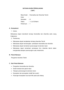 Sukatan Pelajaran Kinematika dan Dinamika Teknik