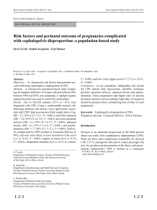 Risk factors and perinatal outcome of pr