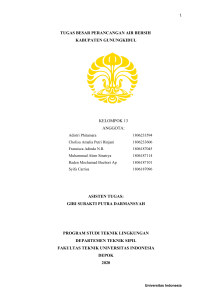 Perancangan Jaringan Air Bersih Kabupaten Gunungkidul